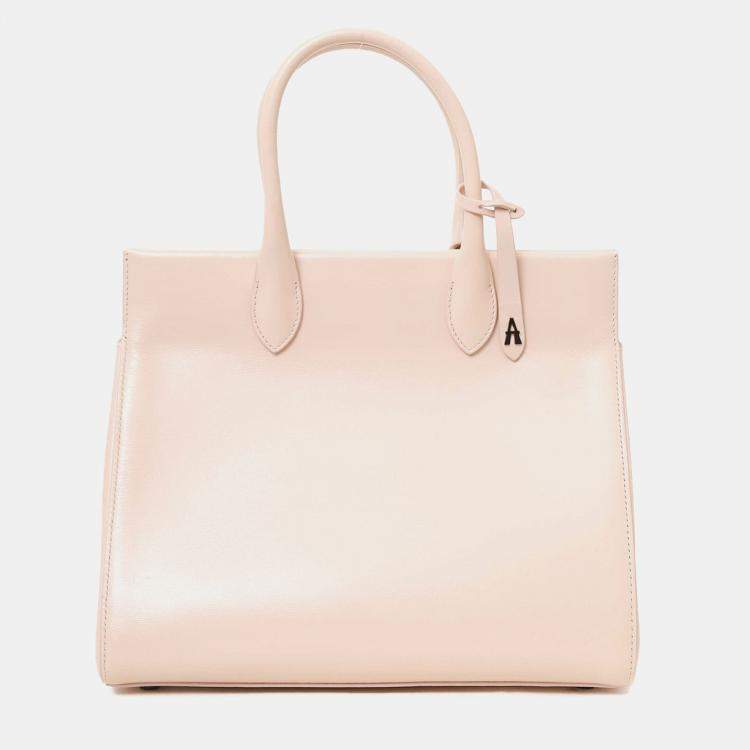 Pre Owned Alaia Pink Leather Folded Top Handle With Strap