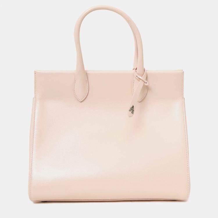 Pre Owned Alaia Pink Leather Folded Top Handle With Strap