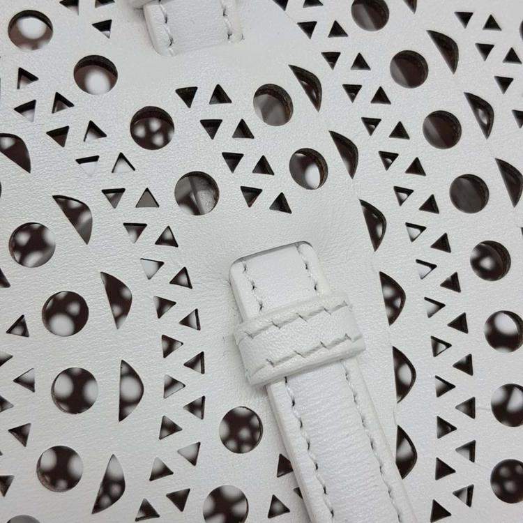 Pre Owned Alaia White Leather Laser Cut Mina Bag