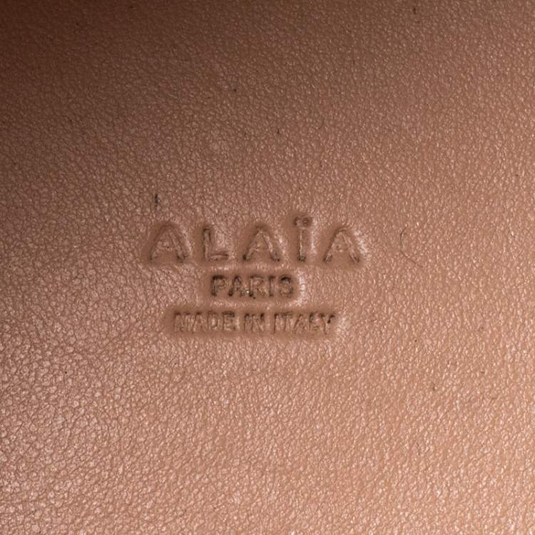 Pre Owned Alaia Grey Laser Cut Leather Mina Vienne Tote