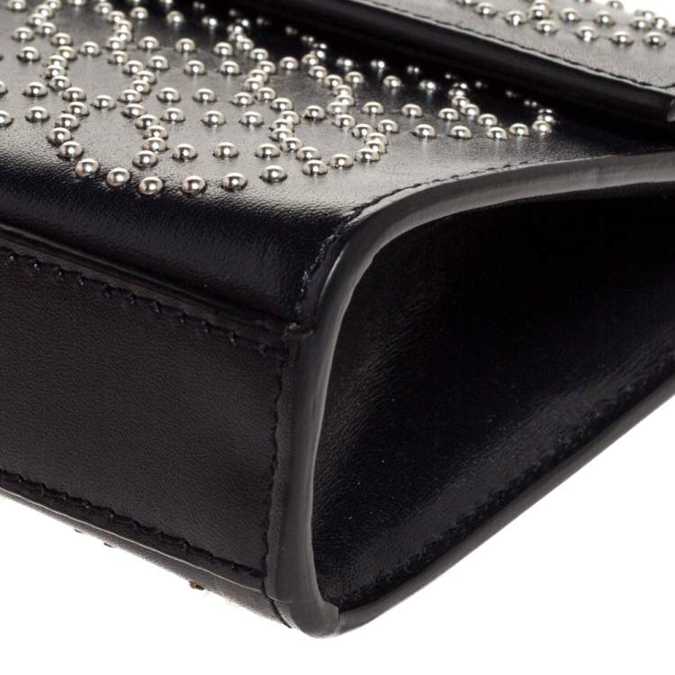 Pre Owned Alaia Black Leather Studded Clutch