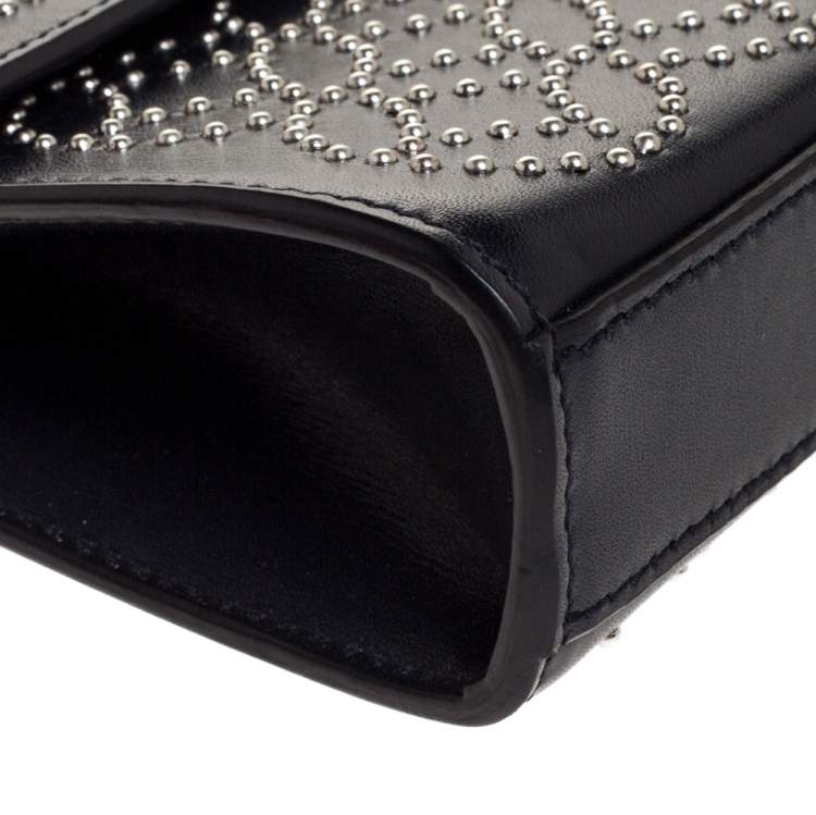 Pre Owned Alaia Black Leather Studded Clutch