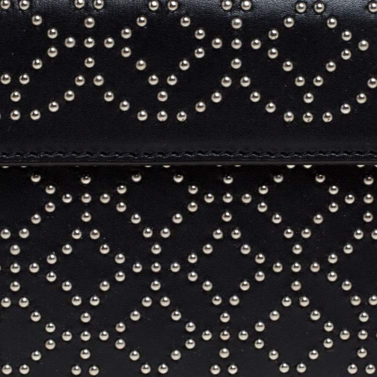 Pre Owned Alaia Black Leather Studded Clutch