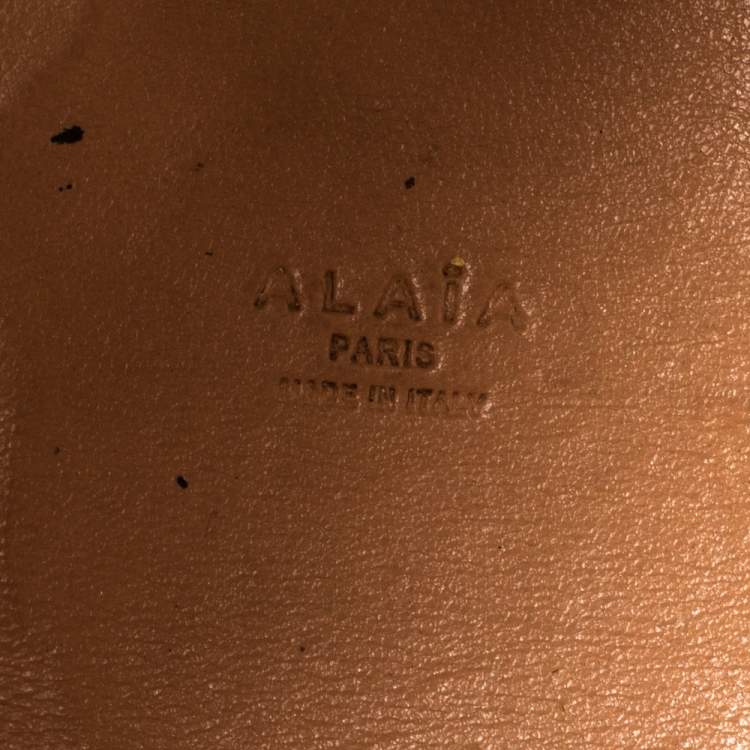 Pre Owned Alaia Red Lasercut Leather Mina Tote 
