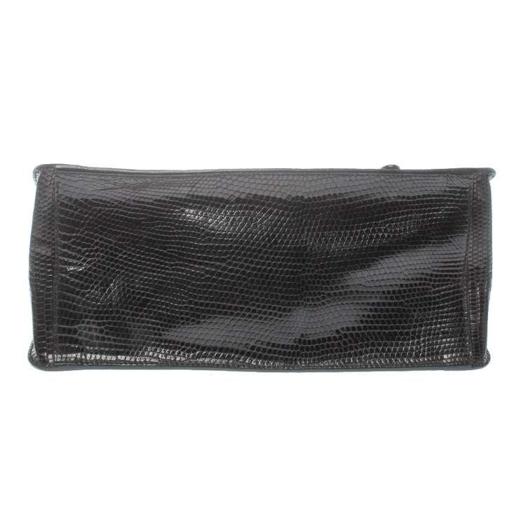 Pre Owned Alaia Black Lizard Flap Tote