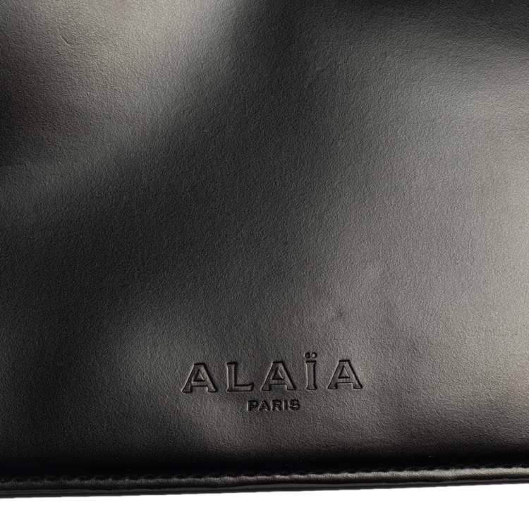 Pre Owned Alaia Black Leather Zip Slim Pouch 