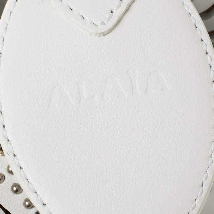 Pre Owned Alaia White Leather Rose Marie 16 Clutch Bag