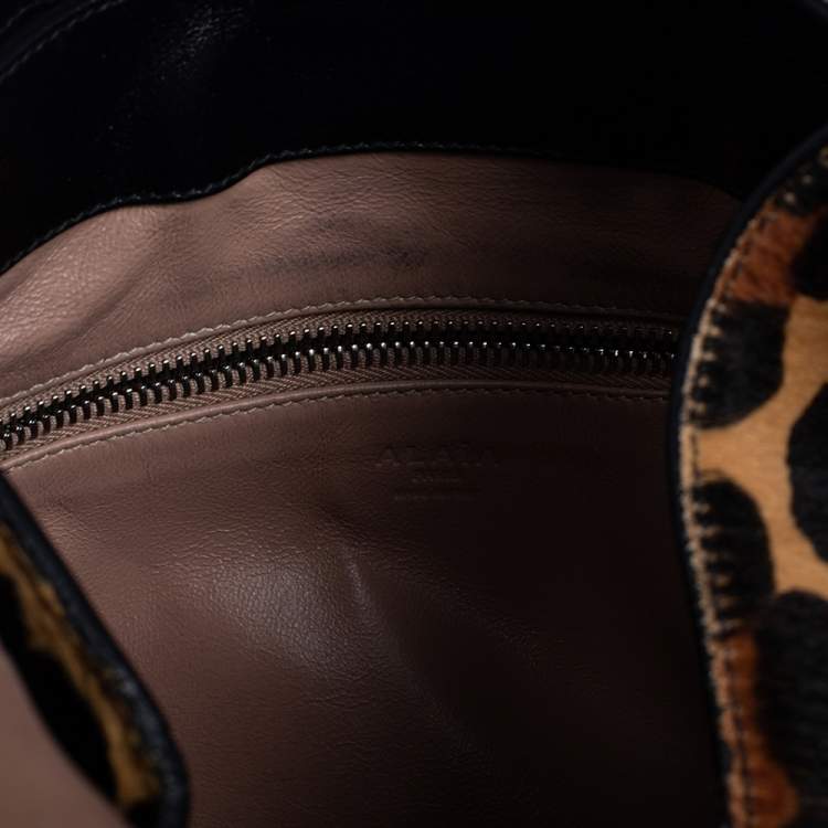 Pre Owned  Alaia Brown/Beige Calf Hair Rose Marie Bucket Bag