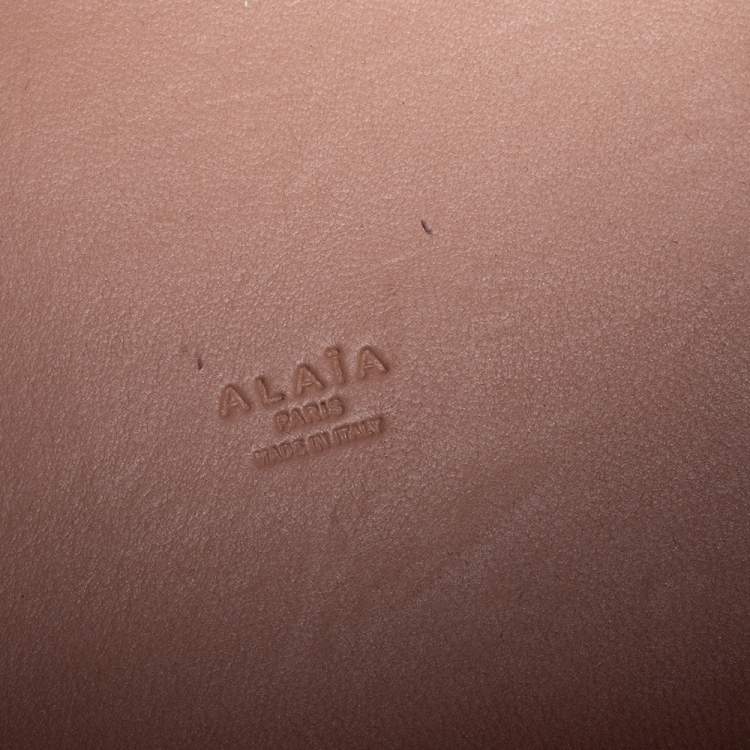 Pre Owned Alaia Beige Laser Cut Leather Mina Tote