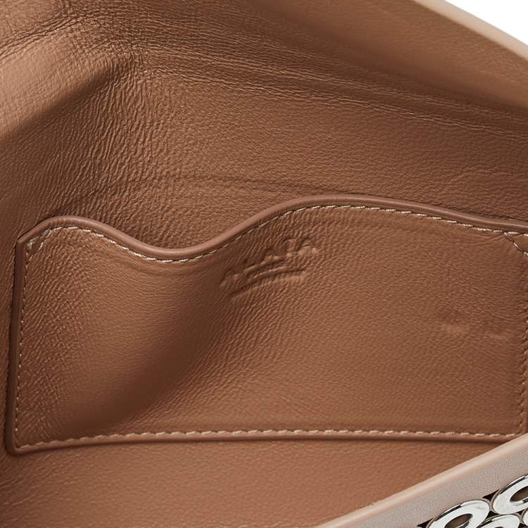Pre Owned Alaia Beige Leather Grommet Embellished Envelope Clutch