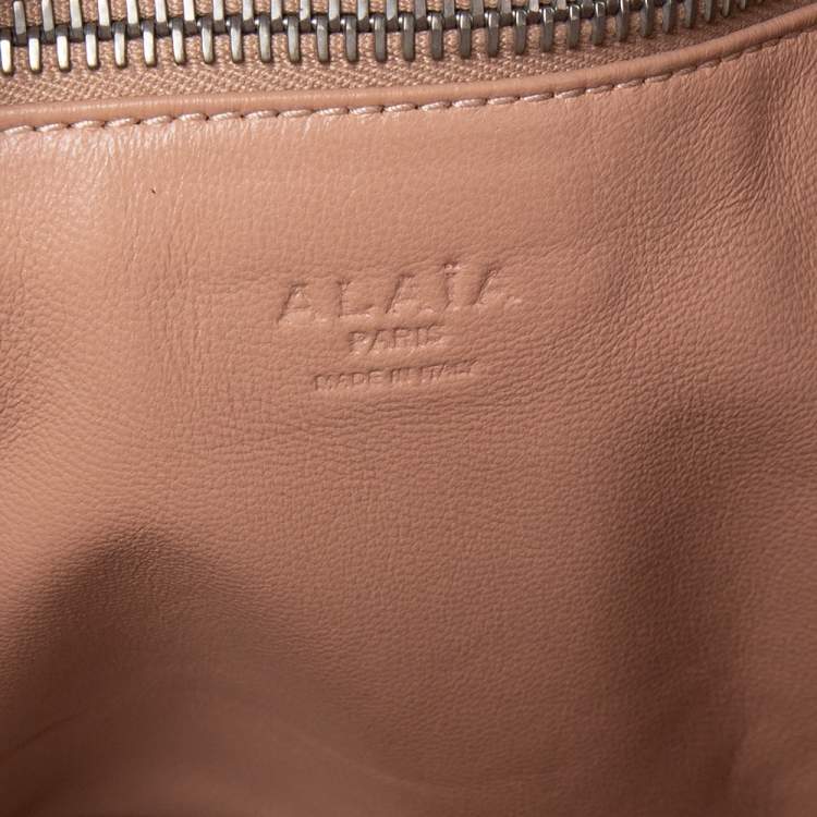 Pre Owned Alaia Brown Tiger Print Calfhair Frame Top Handle Bag