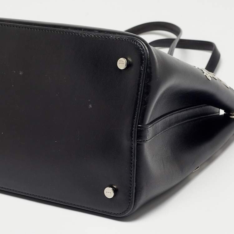 Pre Owned Alaia Black Leather Eyelet Embellished Tote
