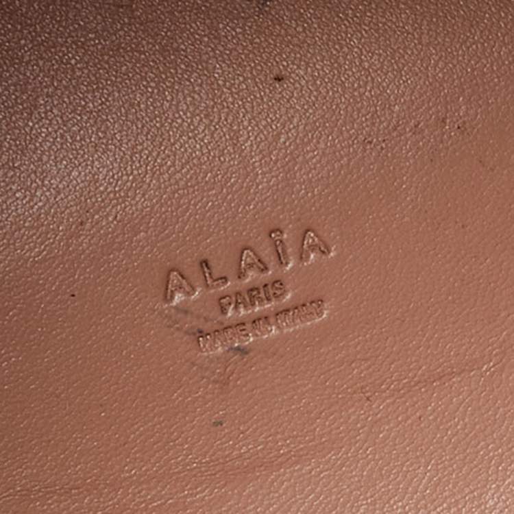 Pre Owned Alaia Black Leather Eyelet Embellished Tote