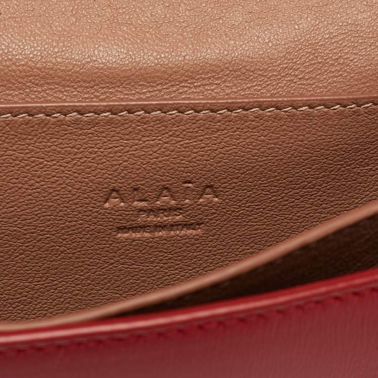 Pre Owned Alaia Red Leather Flap Crossbody Bag