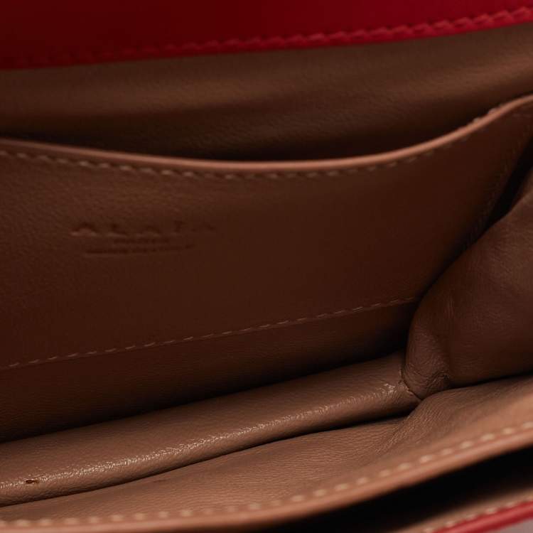 Pre Owned Alaia Red Leather Flap Crossbody Bag