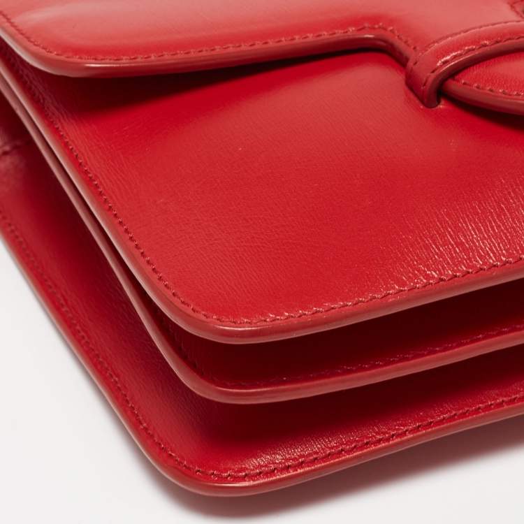 Pre Owned Alaia Red Leather Flap Crossbody Bag