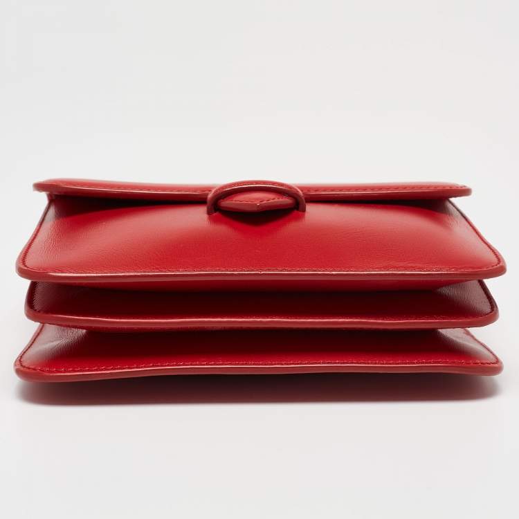Pre Owned Alaia Red Leather Flap Crossbody Bag