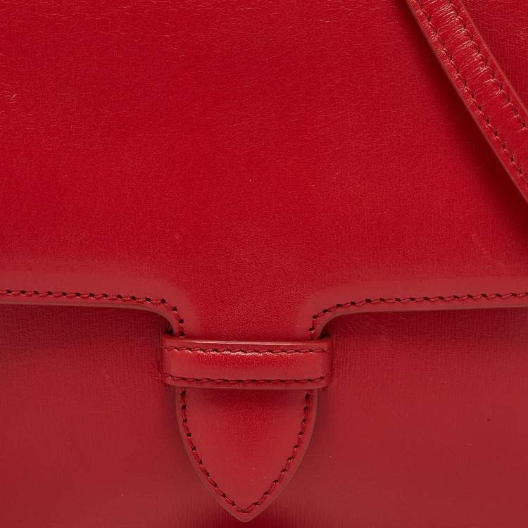Pre Owned Alaia Red Leather Flap Crossbody Bag
