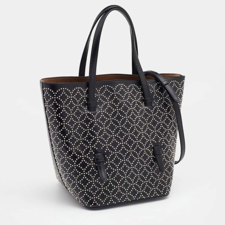 Pre Owned Alaia Black Leather Studded Tote