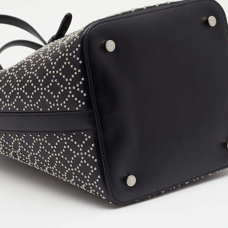 Pre Owned Alaia Black Leather Studded Tote