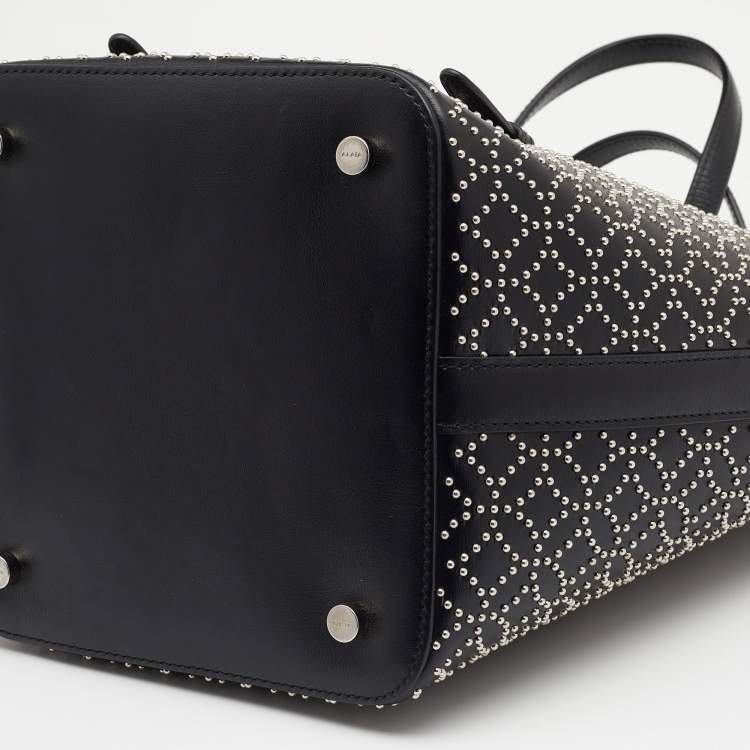 Pre Owned Alaia Black Leather Studded Tote