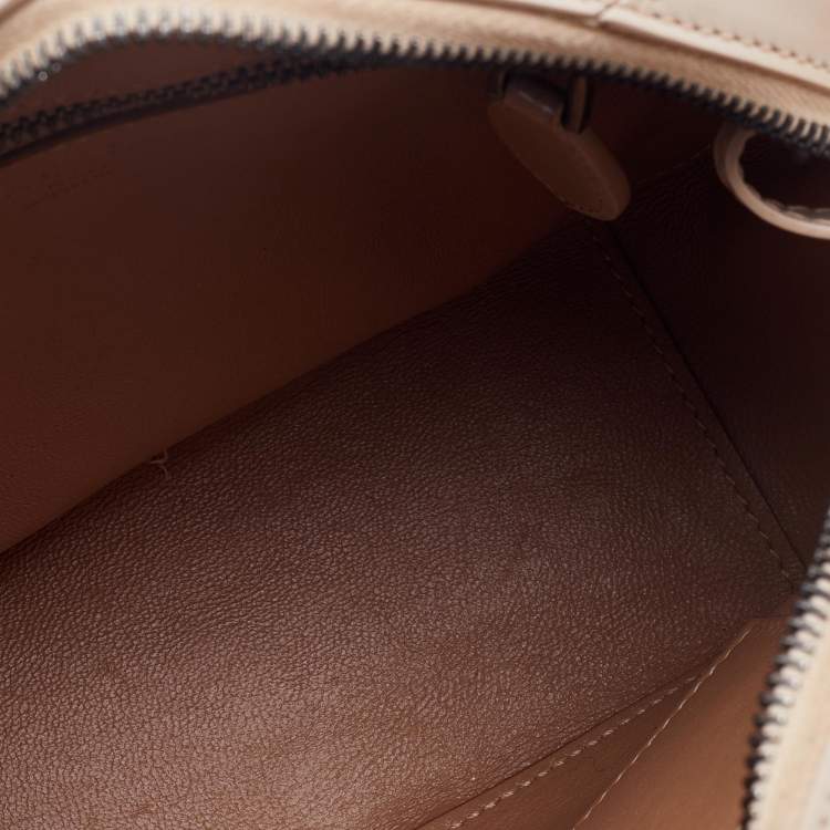 Pre Owned Alaia Beige Leather Laser Cut Out Bowler Bag