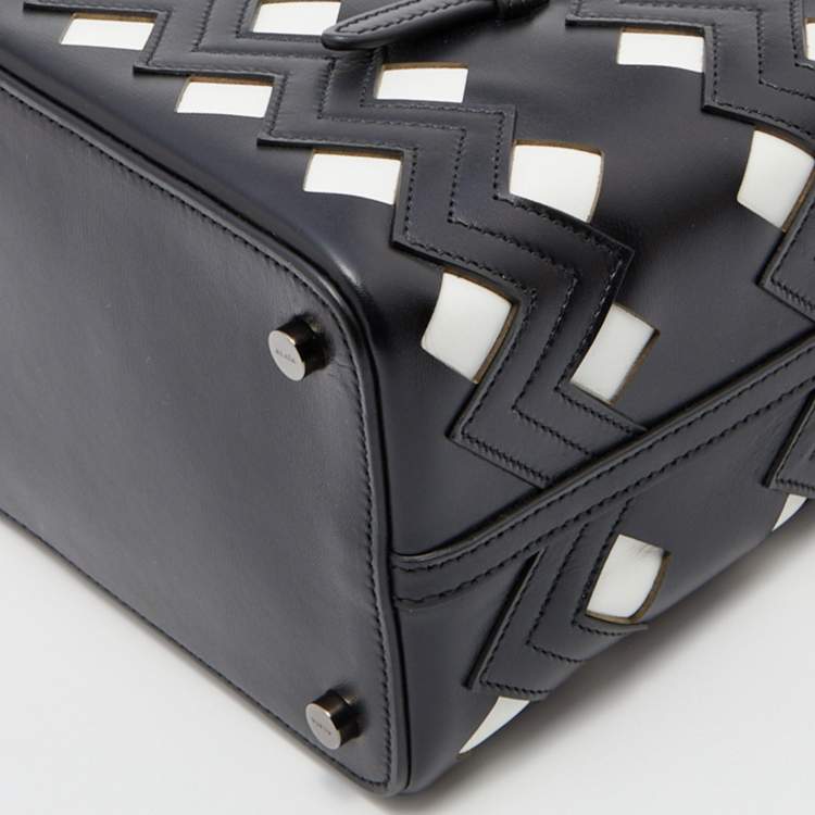 Pre Owned Alaia Black/White Leather Laser Cut Tote