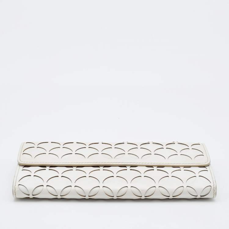 Pre Owned Alaia Beige Leather Flap Continental Wallet