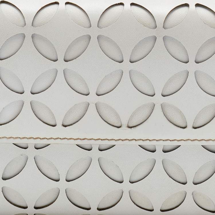 Pre Owned Alaia Beige Leather Flap Continental Wallet