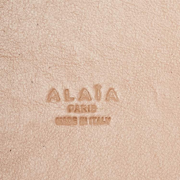 Pre Owned Alaia Black Leather Laser Cut Mina Tote