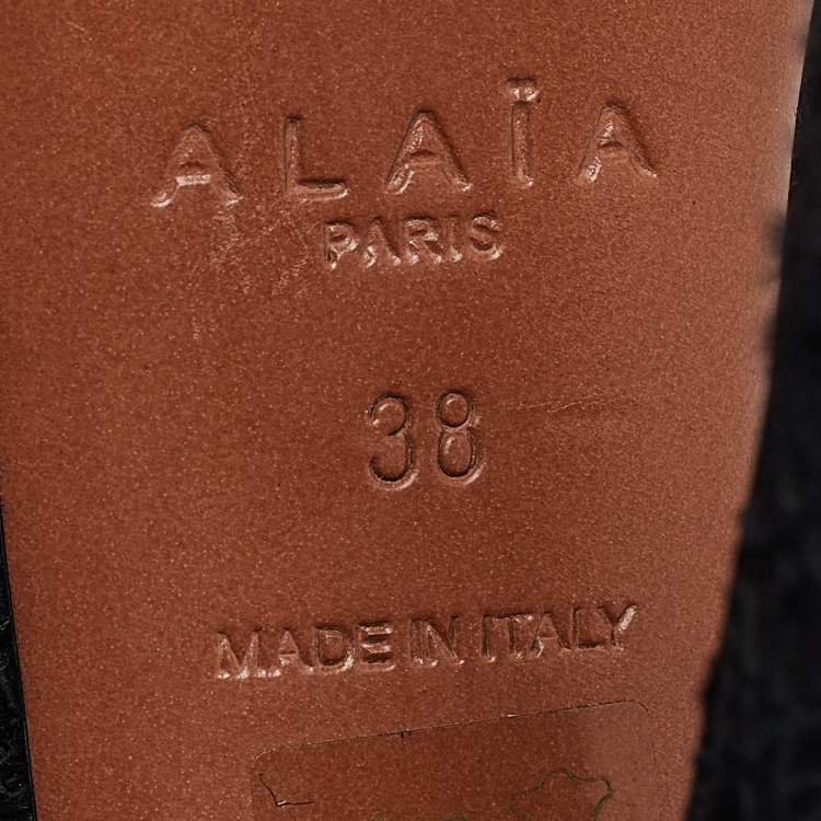 Pre Owned Alaia Black Calfhair and Suede Platform Pumps Size 38