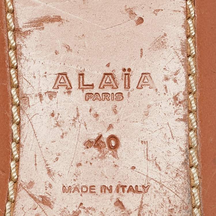 Pre Owned Alaia Black/Silver Glitter and Suede Flat Slides Size 40