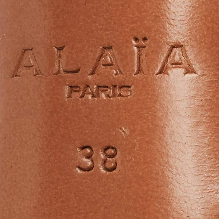 Pre Owned Alaia Black Patent Leather Gladiator Sandals Size 38