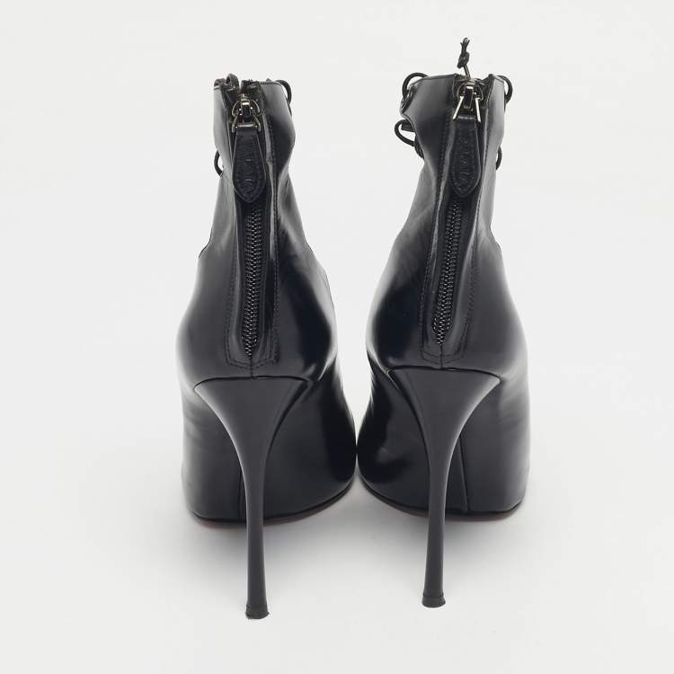 Pre Owned Alaia Black Leather Platform  Gladiator Sandals Size 39
