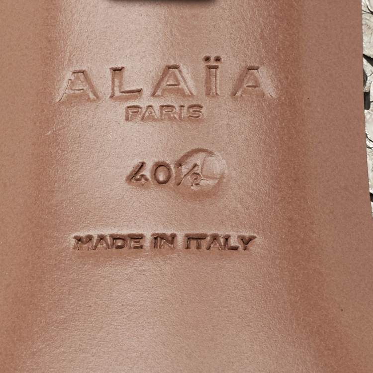 Pre Owned Alaia Silver/Gold Python Round Toe Platform Pumps Size 40.5