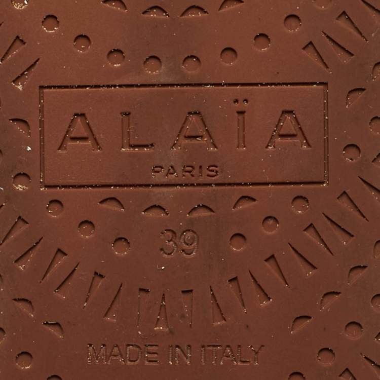 Pre Owned Alaia Gold Leather Mary Jane Ballet Flats Size 39