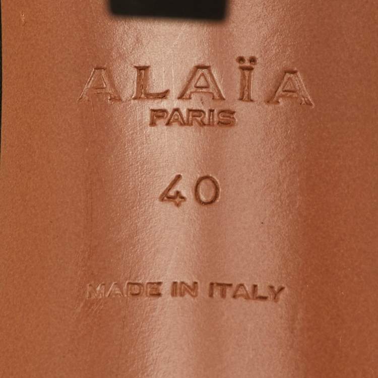 Pre Owned Alaia Bombe Size 40 Black Suede Ankle Strap Sandals