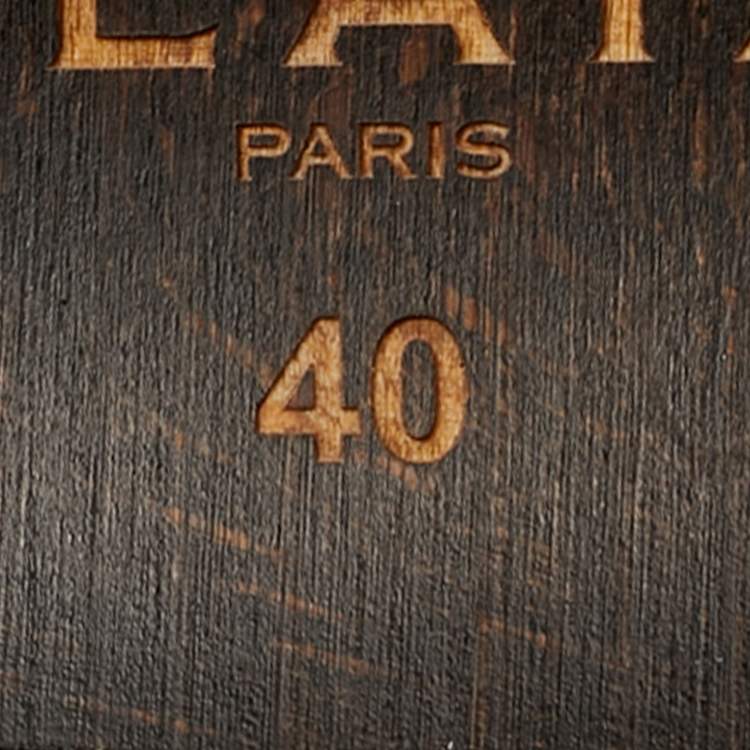 Pre Owned Alaia Size 40 Black Leather Laser Cut Platform Clogs