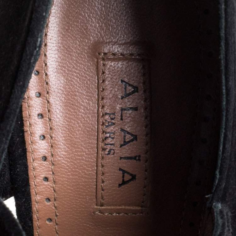 مملوكة مسبقًا Alaia Black Suede Cut Out Ankle Boots Size 38.5