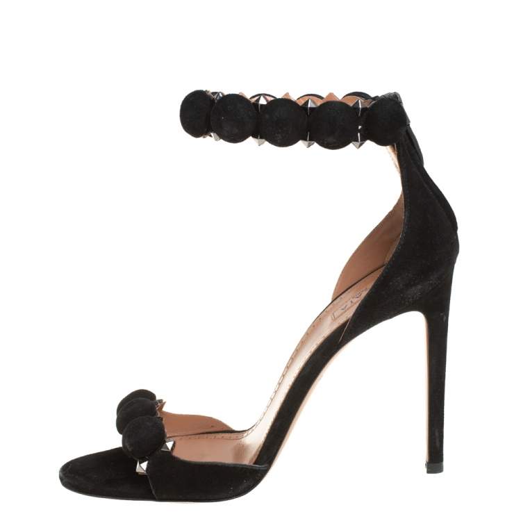 مملوكة مسبقًا Alaïa Black Suede Bombe Sandals Size 38