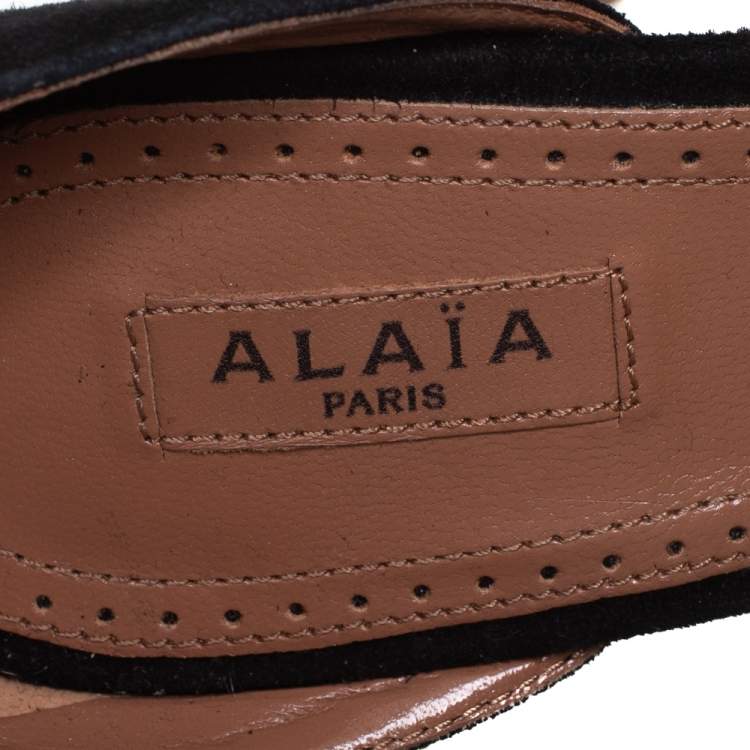 مملوكة مسبقًا Alaïa Black Suede Bombe Sandals Size 38