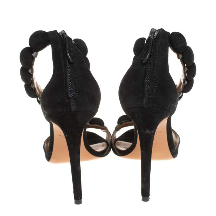 مملوكة مسبقًا Alaïa Black Suede Bombe Sandals Size 38