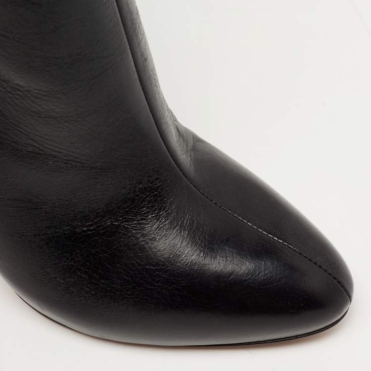 مملوكة مسبقًا Alaia Black Leather Over The Knee Length Boots Size 39