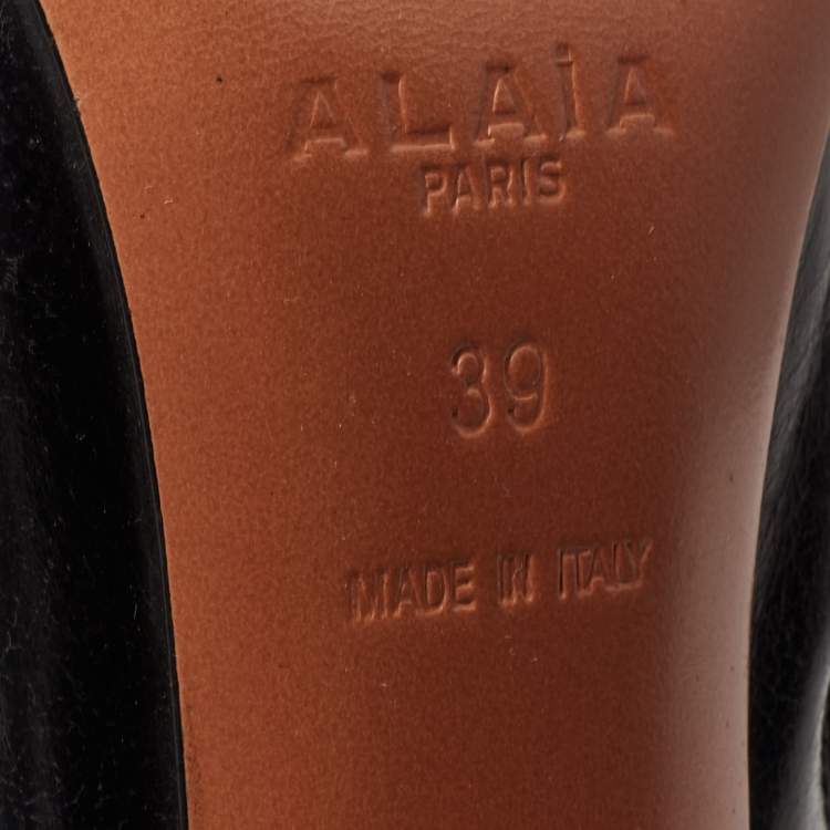 مملوكة مسبقًا Alaia Black Leather Over The Knee Length Boots Size 39