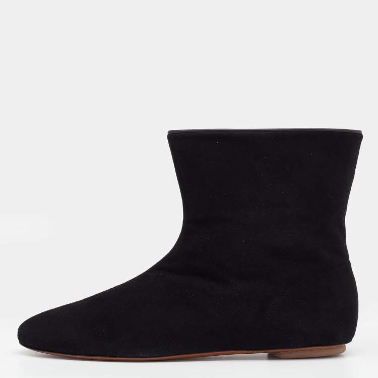 مملوكة مسبقًا Alaia Black Suede Ankle Length Boots Size 39