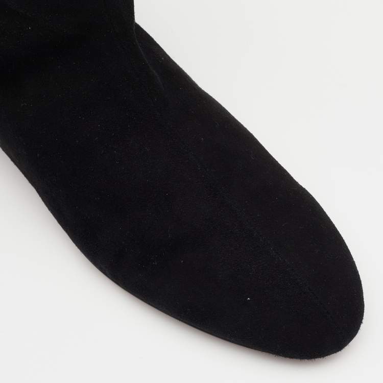 مملوكة مسبقًا Alaia Black Suede Ankle Length Boots Size 39