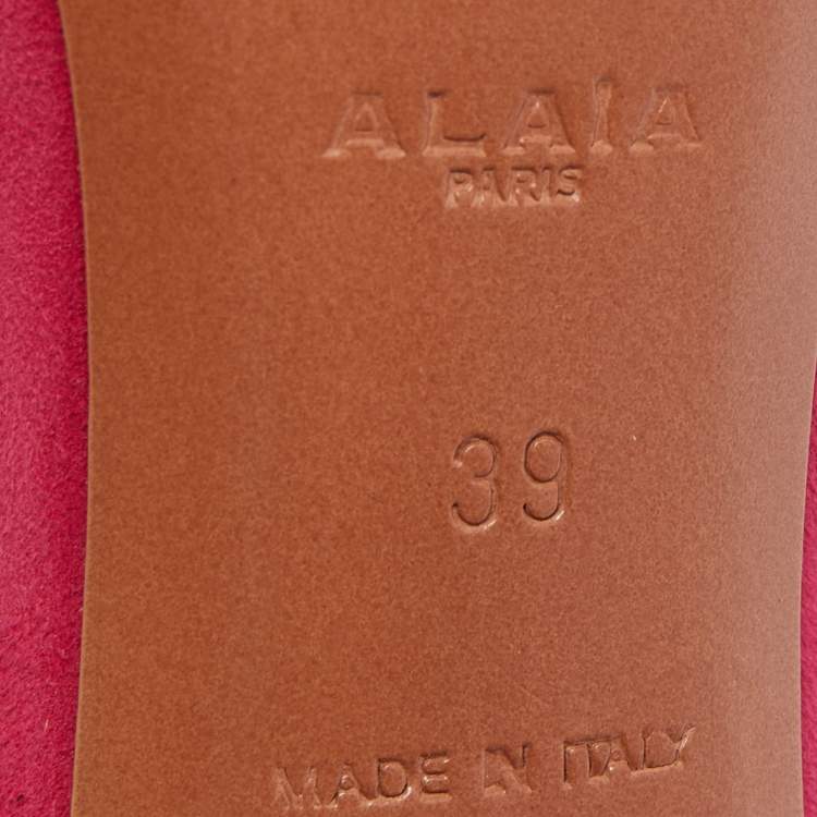 Pre Owned Alaia Pink Suede Studded Strappy Ankle Strap Sandals Size 39