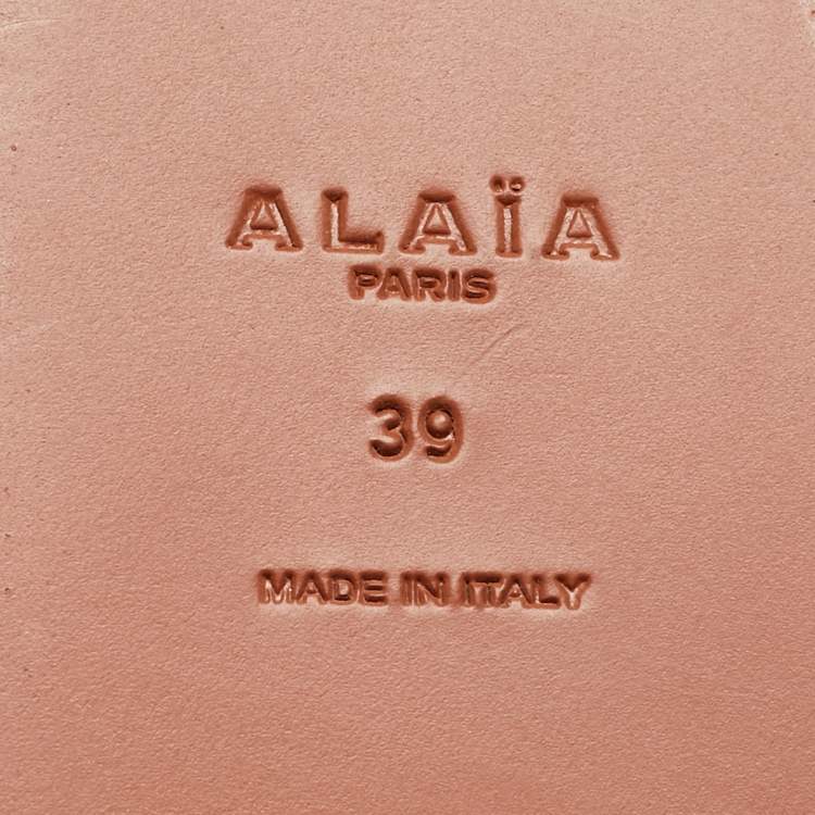 Pre Owned Alaia Multicolor Mesh and Leather Wedge Platform Sandals Size 39
