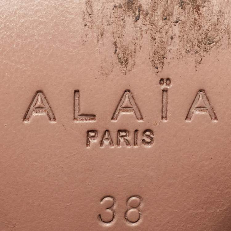 Pre Owned Alaia Black Leather Metal Detail D'Orsay Pumps Size 38