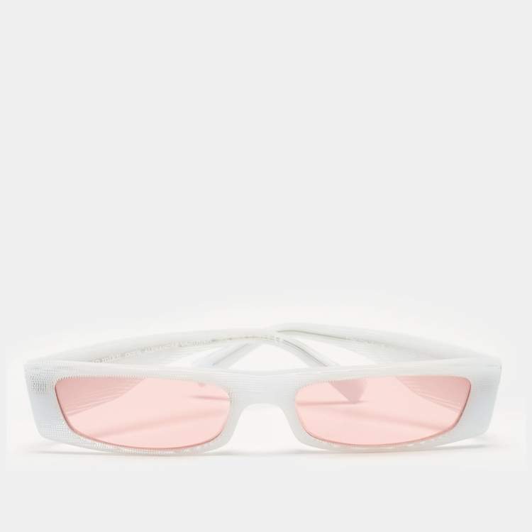 Pre Owned Alain Mikli x Alexandre Vauthier White/Pink A05039 Edwidge Rectangle sunglasses